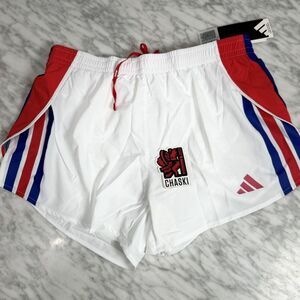 Adidas Adizero Retro 4" Running shorts White red Blue JD7319 Women small NEW